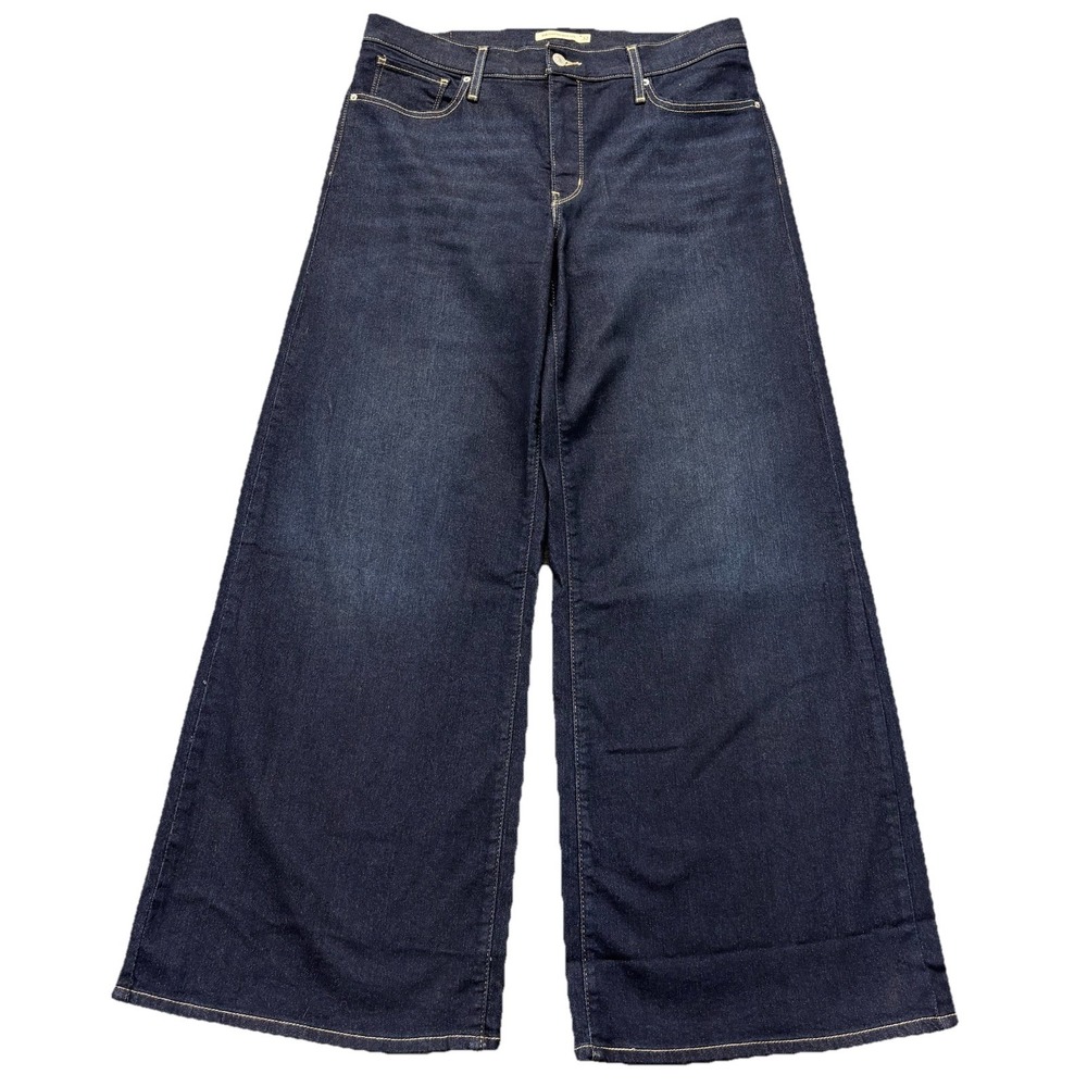 Levi's 318 Shaping Wide Leg Jeans TAG-32 FIT-34x32‎ Blue Denim Stretchy Skater